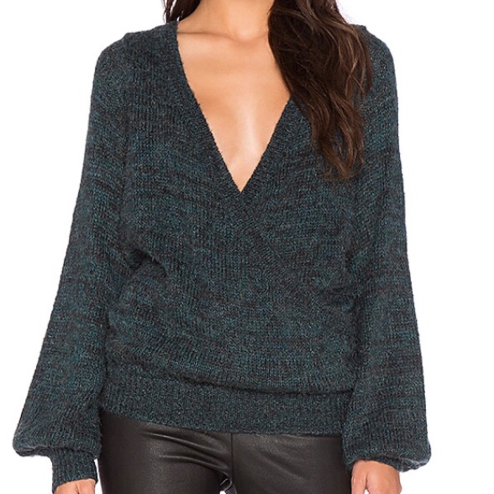 Free People Karina pull over green sweater size XS
